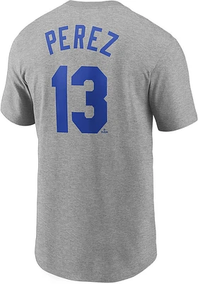 Salvador Perez Kansas City Royals Grey Road Wordmark Short Sleeve Player T Shirt