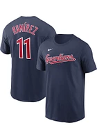 Jose Ramirez Cleveland Guardians Navy Blue Name And Number Short Sleeve Player T Shirt