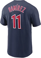 Jose Ramirez Cleveland Guardians Navy Blue Name And Number Short Sleeve Player T Shirt