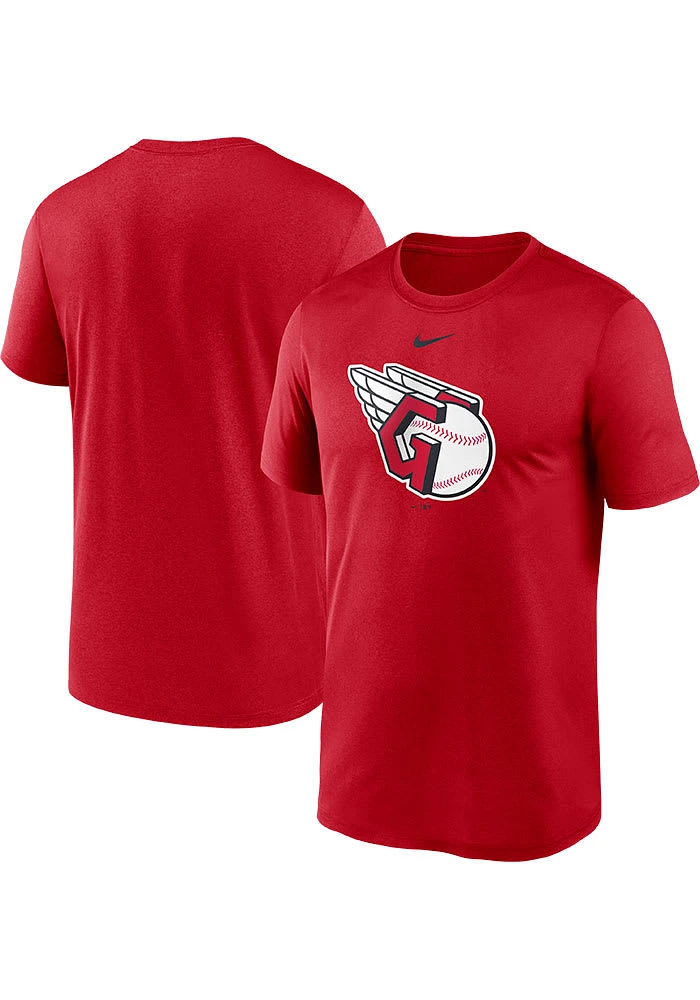 Nike Cleveland Guardians Red Large Logo Short Sleeve T Shirt