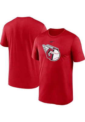 Nike Cleveland Guardians Red Large Logo Short Sleeve T Shirt