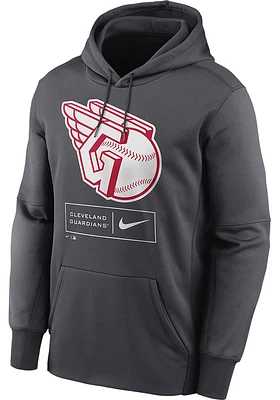 Nike Cleveland Guardians Mens Charcoal Therma Fleece Hood