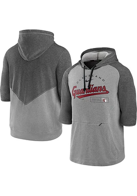 Nike Cleveland Guardians Grey Raglan Flux Short Sleeve Hoods