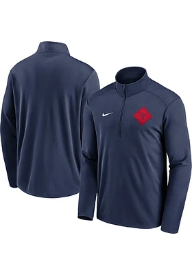Nike Cleveland Guardians Mens Navy Blue Element Long Sleeve Qtr Zip Pullover