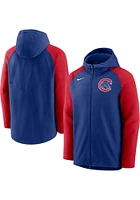 Nike Chicago Cubs Mens Blue PLAYER THERMA FULL Zip JACKET Long Sleeve