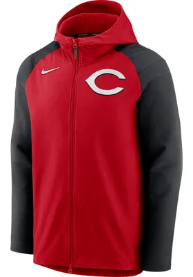 Nike Cincinnati Reds Mens Red PLAYER THERMA FULL Zip JACKET Long Sleeve