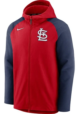 Nike St Louis Cardinals Mens Red PLAYER THERMA FULL Zip JACKET Long Sleeve