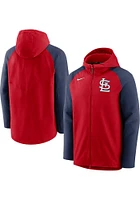 Nike St Louis Cardinals Mens Red PLAYER THERMA FULL Zip JACKET Long Sleeve