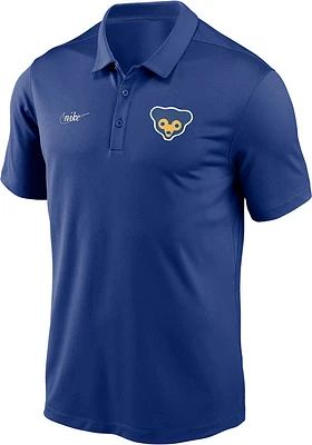 Nike Chicago Cubs Mens Blue COOPERSTOWN REWIND FRANCHISE Polo Short Sleeve