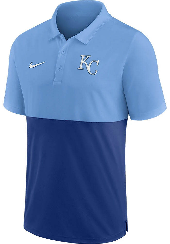 Nike Kansas City Royals Mens Light Blue TEAM BASELINE Polo Short Sleeve