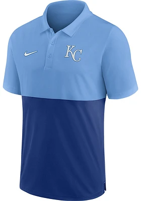 Nike Kansas City Royals Mens Light Blue TEAM BASELINE Polo Short Sleeve