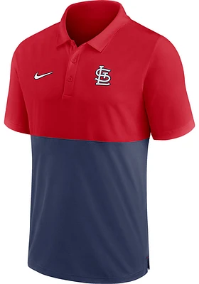 Nike St Louis Cardinals Mens Red TEAM BASELINE Polo Short Sleeve
