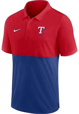 Nike Texas Rangers Mens Red TEAM BASELINE Polo Short Sleeve