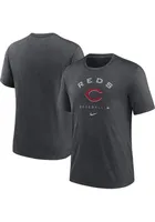 Nike Cincinnati Reds Charcoal DRI-BLEND EARLY WORK Short Sleeve Fashion T Shirt