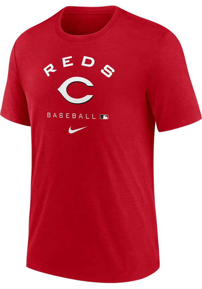 Nike Cincinnati Reds Red DRI-BLEND EARLY WORK Short Sleeve Fashion T Shirt