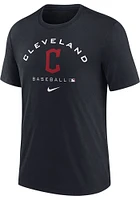 Nike Cleveland Guardians Navy Blue DRI-BLEND EARLY WORK Short Sleeve Fashion T Shirt