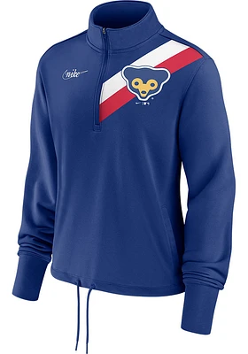 Nike Chicago Cubs Womens Blue Rewind Qtr Zip