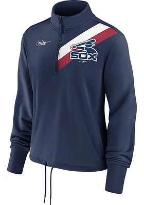 Nike Chicago White Sox Womens Navy Blue Rewind Qtr Zip