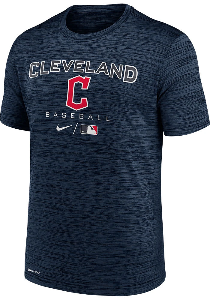 Nike Cleveland Guardians Navy Blue LEGEND PRACTICE VELOCITY Short Sleeve T Shirt