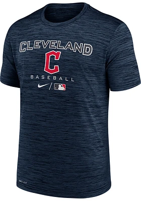Nike Cleveland Guardians Navy Blue LEGEND PRACTICE VELOCITY Short Sleeve T Shirt