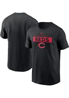 Nike Cincinnati Reds Black TEAM ISSUE Short Sleeve T Shirt