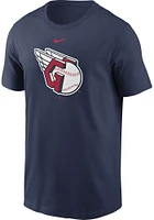 Nike Cleveland Guardians Navy Blue LARGE LOGO Graphic Short Sleeve T Shirt