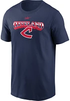 Nike Cleveland Guardians Navy Blue COOP REWIND ARCH Short Sleeve T Shirt