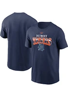 Nike Detroit Tigers Navy Blue COOP REWIND ARCH Short Sleeve T Shirt