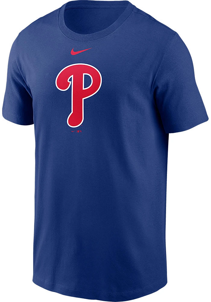 Nike Philadelphia Phillies Blue LARGE LOGO Graphic Short Sleeve T Shirt