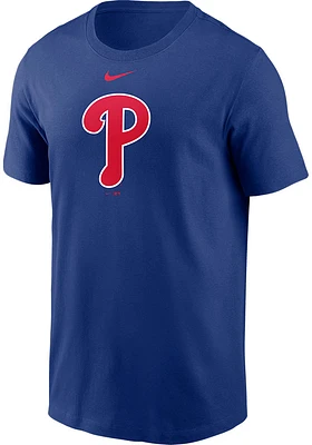 Nike Philadelphia Phillies Blue LARGE LOGO Graphic Short Sleeve T Shirt