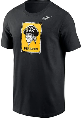 Nike Pittsburgh Pirates Black COOP LOGO Short Sleeve T Shirt