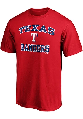 Texas Rangers Red HEART AND SOUL Short Sleeve T Shirt