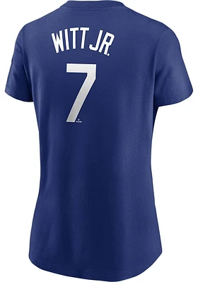 Bobby Witt Jr Kansas City Royals Womens Blue Player T-Shirt