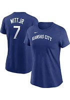 Bobby Witt Jr Kansas City Royals Womens Blue Player T-Shirt