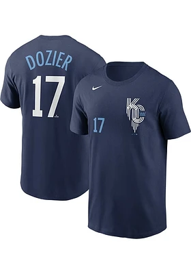 Hunter Dozier Kansas City Royals Navy Blue Connect Short Sleeve Player T Shirt