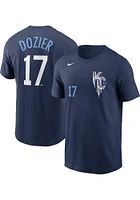 Hunter Dozier Kansas City Royals Navy Blue Connect Short Sleeve Player T Shirt