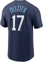 Hunter Dozier Kansas City Royals Navy Blue Connect Short Sleeve Player T Shirt