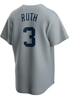 Babe Ruth New York Yankees Nike Throwback Cooperstown Jersey - Grey