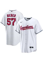 Shane Bieber Cleveland Guardians Mens Replica Home Jersey - White