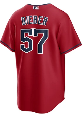 Shane Bieber Cleveland Guardians Mens Replica Alt Jersey - Red