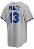 Salvador Perez Kansas City Royals Mens Replica Away Jersey - Grey