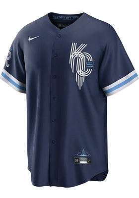 Kansas City Royals Mens Nike Replica Connect Jersey - Navy Blue