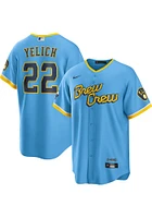 Christian Yelich Milwaukee Brewers Mens Replica City Connect Jersey - Light Blue