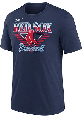 Nike Boston Red Sox Navy Blue Cooperstown Rewind Short Sleeve Fashion T Shirt