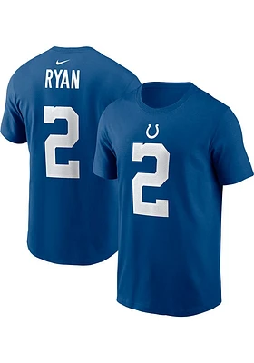 Matt Ryan Indianapolis Colts Blue NAME AND NUMBER Short Sleeve Player T Shirt