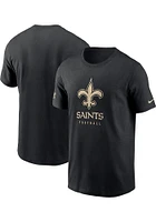 Nike New Orleans Saints Black Sideline Cotton Short Sleeve T Shirt