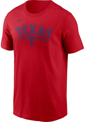 Nike Texas Rangers Red Local Horns Short Sleeve T Shirt