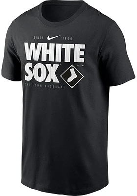 Nike Chicago White Sox Black Local Pinstripe Short Sleeve T Shirt