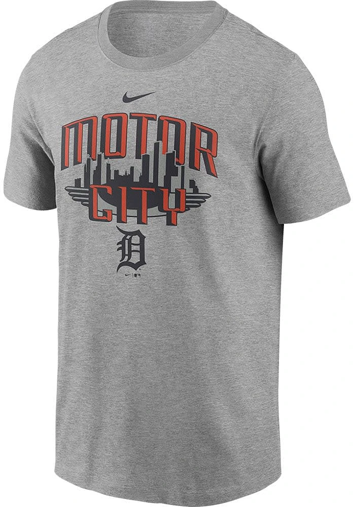 Nike Detroit Tigers Grey Local Motor City Town Short Sleeve T Shirt