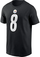 Kenny Pickett Pittsburgh Steelers Black Name and Number Short Sleeve Player T Shirt